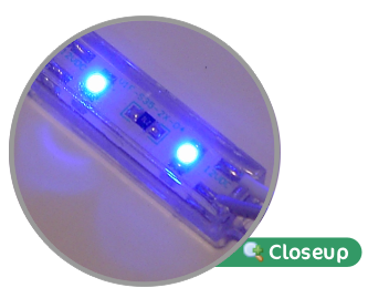 closeup of blue led module